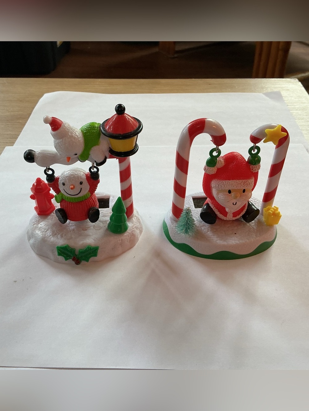 Christmas themed solar powered dancing figures.